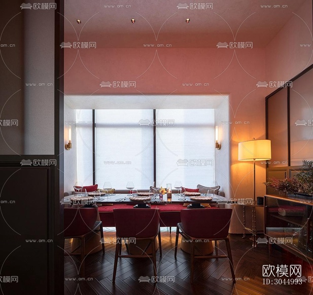法式西餐廳效果圖下載(渲染圖4)