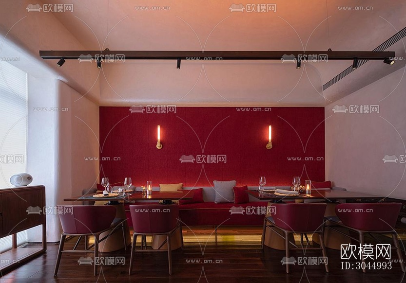法式西餐廳效果圖下載(渲染圖6)