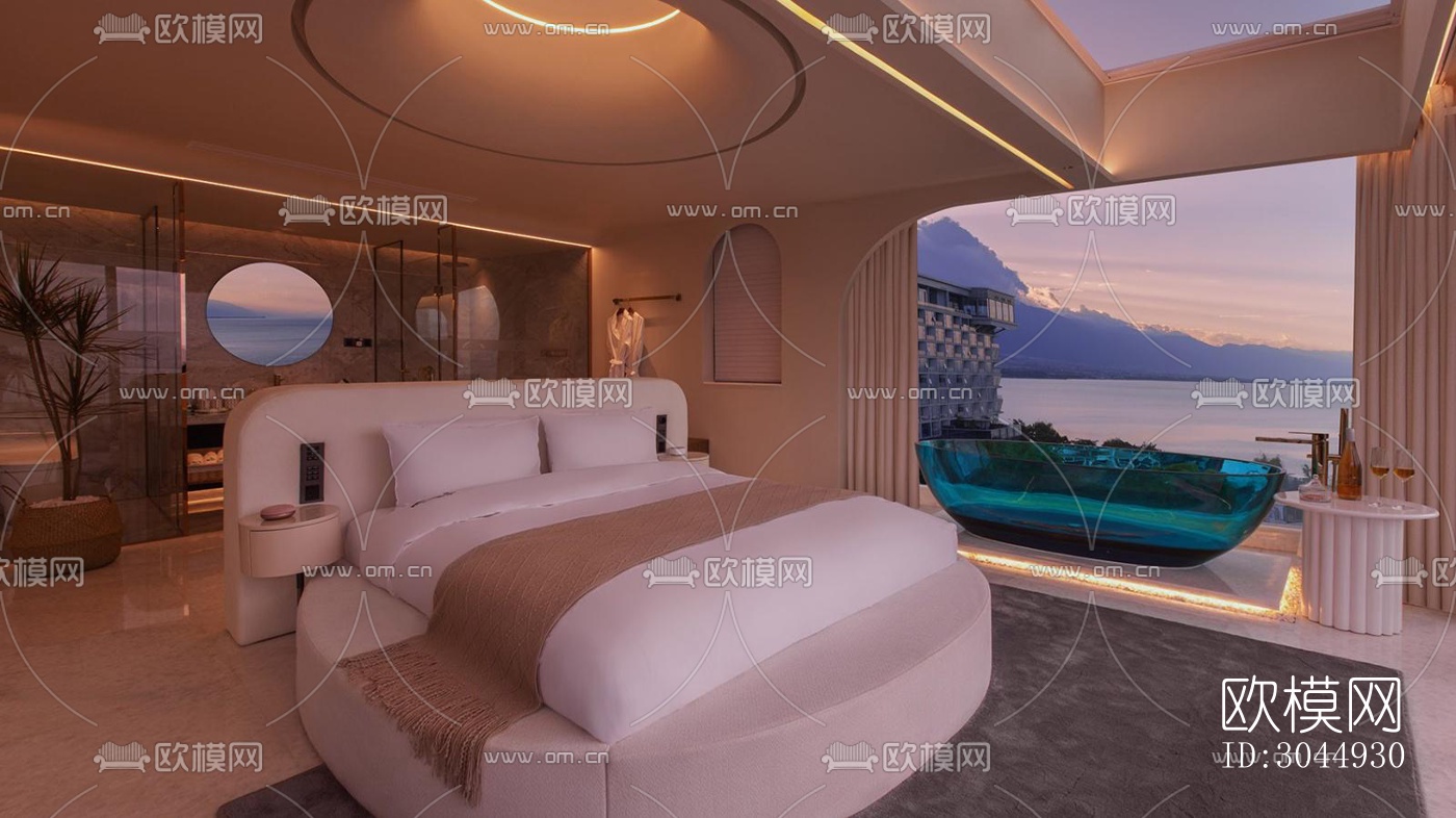 现代酒店民宿效果图下载（渲染图16）