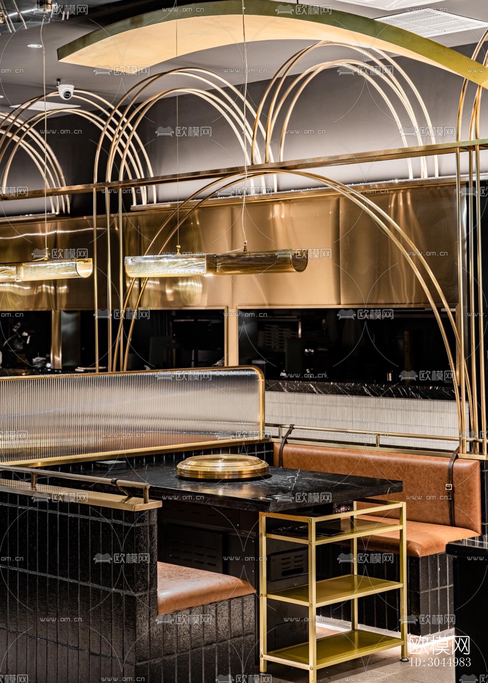 高级灰火锅烤肉效果图下载（渲染图15）