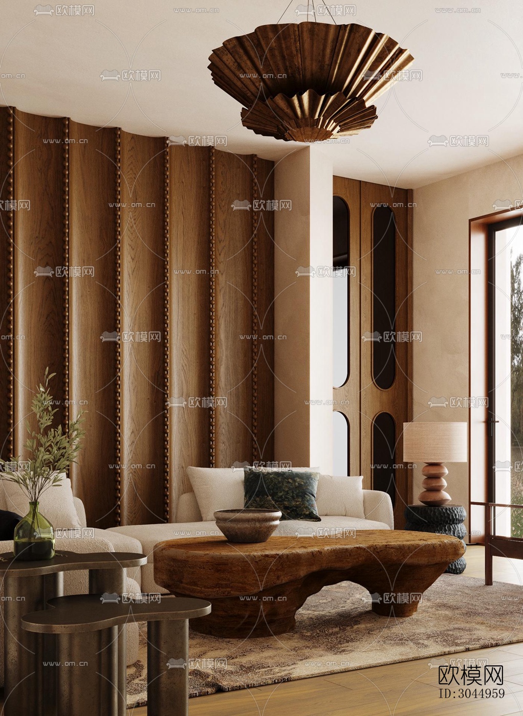 侘寂平层效果图下载（渲染图2）