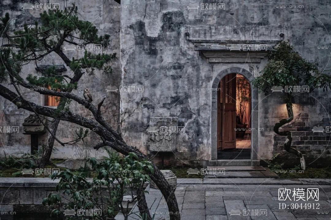 中式酒店民宿效果图下载（渲染图13）