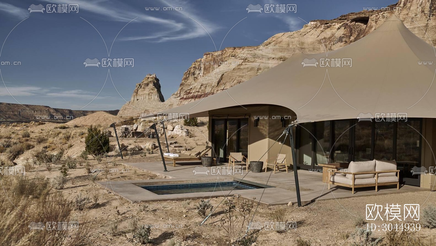 美式酒店民宿效果图下载（渲染图5）