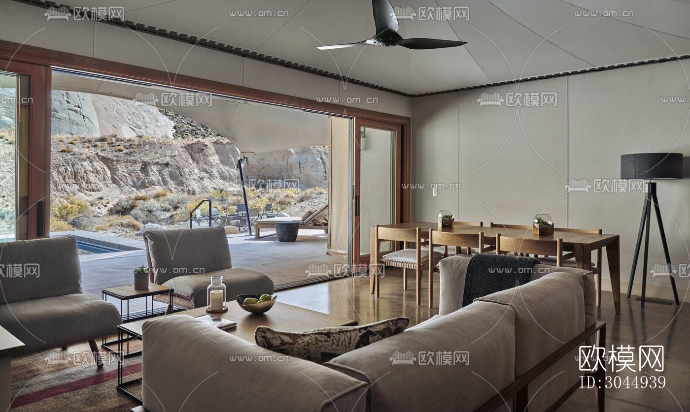 美式酒店民宿效果图下载（渲染图6）