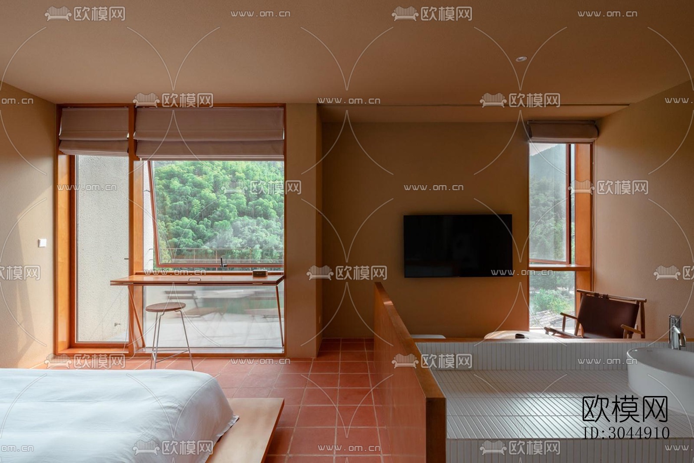 中古风酒店民宿效果图下载（渲染图6）