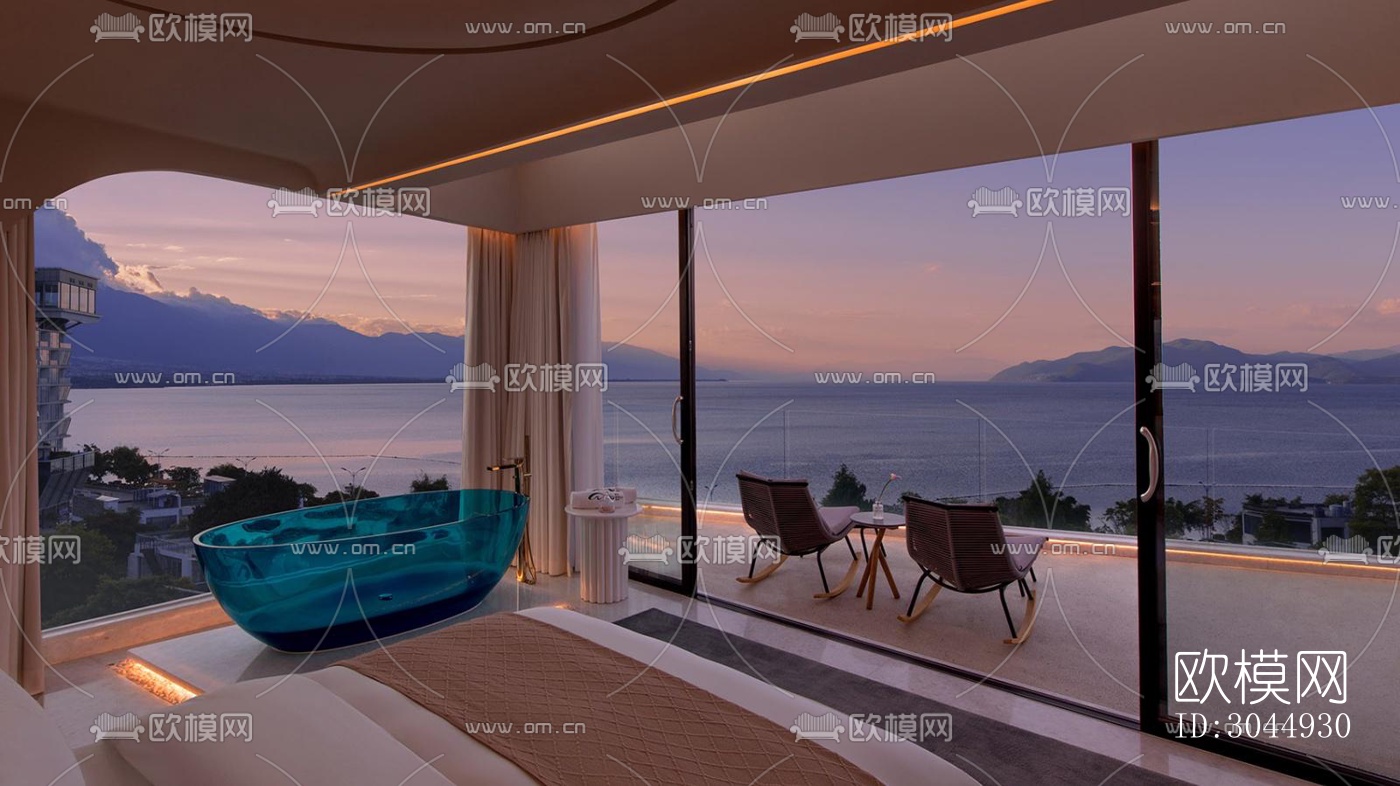 现代酒店民宿效果图下载（渲染图7）