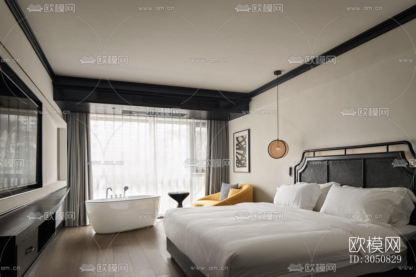 中古风酒店民宿效果图下载（渲染图3）