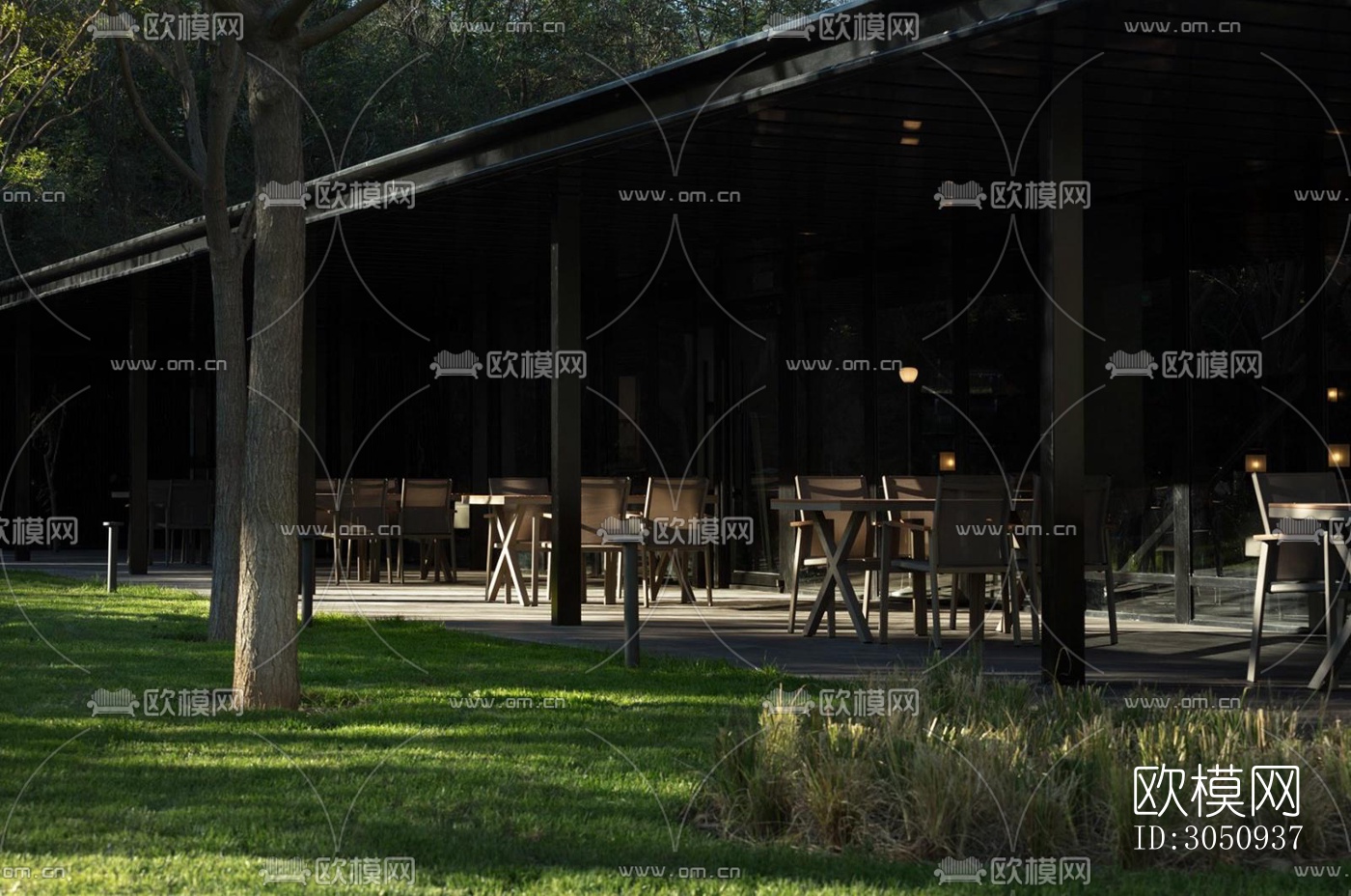 高级灰火锅烤肉效果图下载（渲染图14）