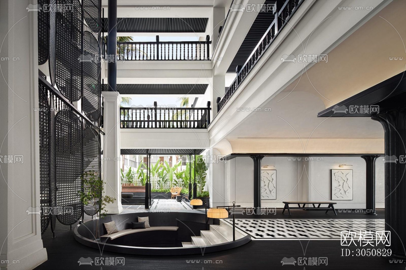 中古风酒店民宿效果图下载（渲染图5）