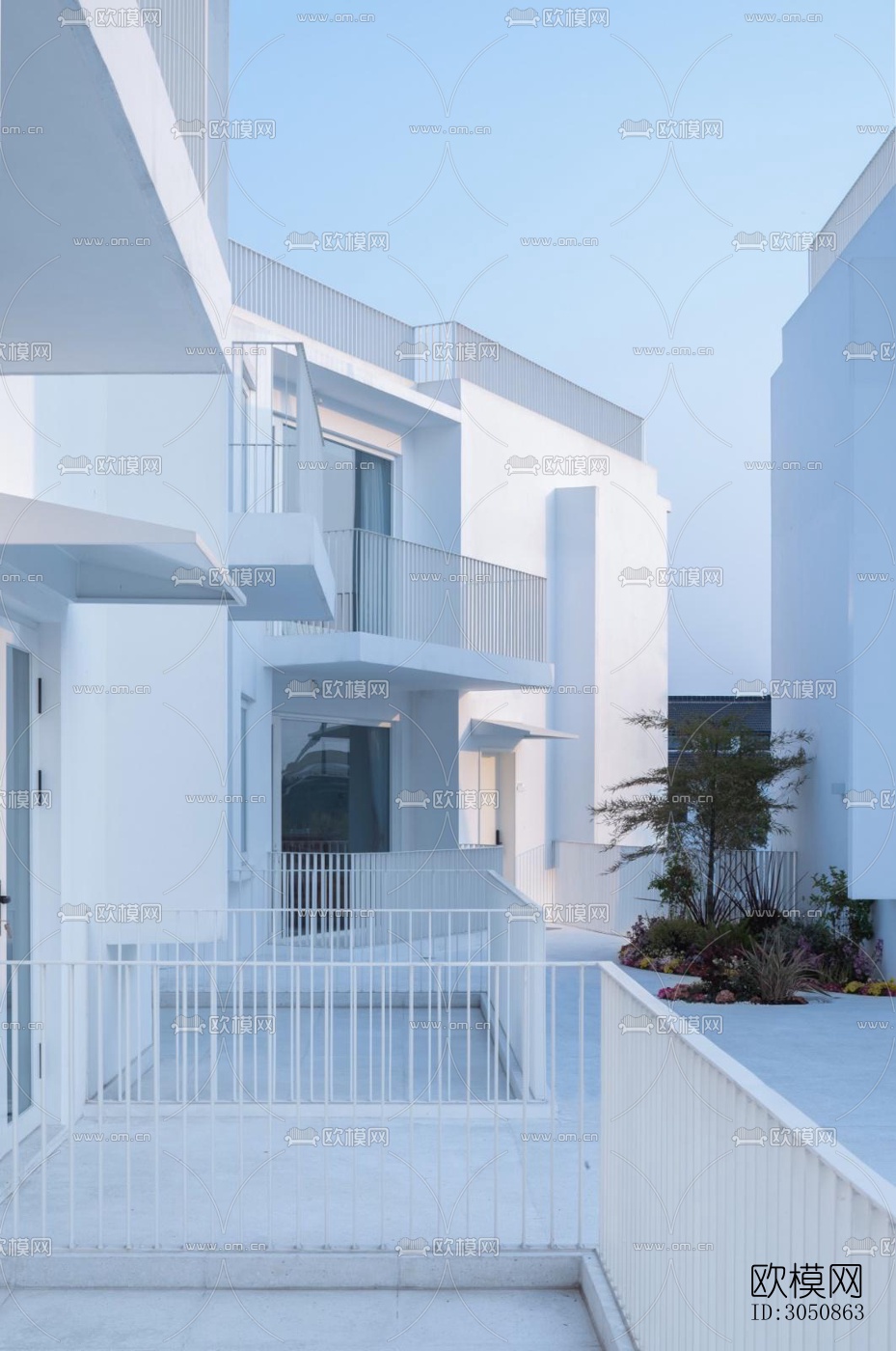 现代酒店民宿效果图下载（渲染图1）