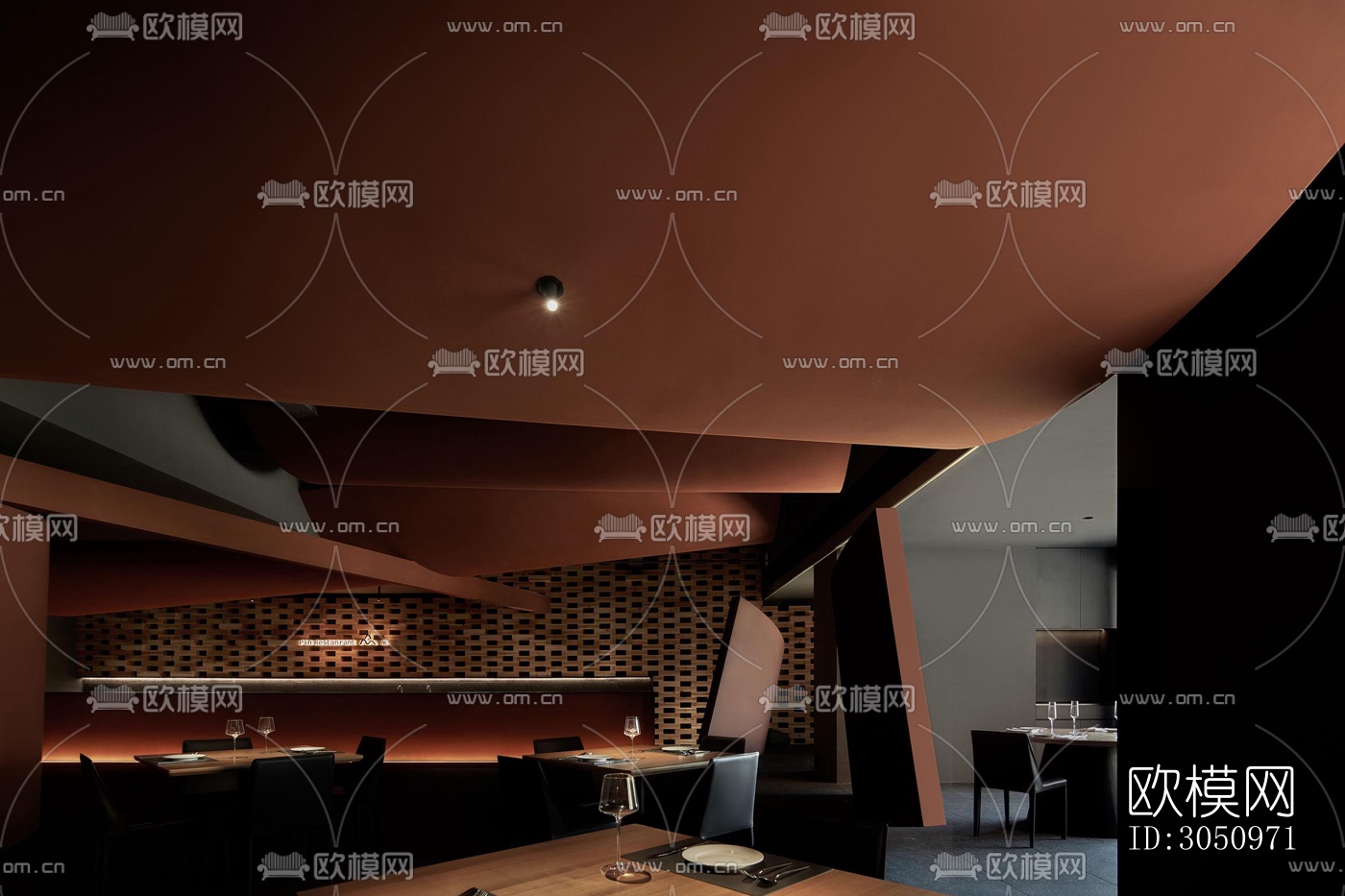 现代西餐厅效果图下载（渲染图4）