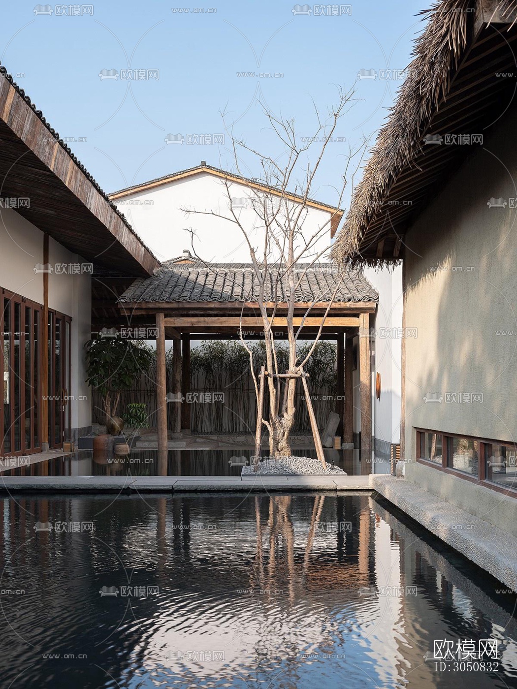 中式酒店民宿效果图下载（渲染图6）