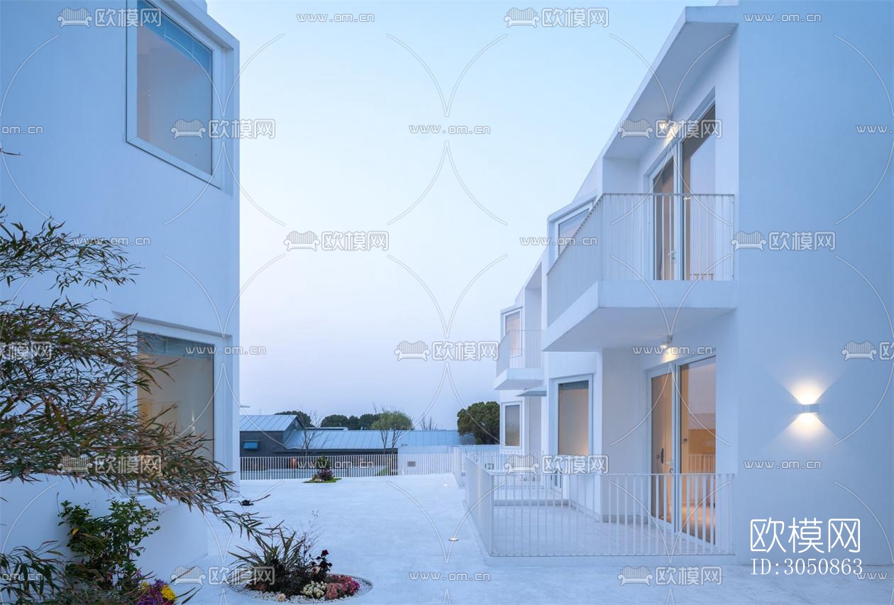 现代酒店民宿效果图下载（渲染图5）