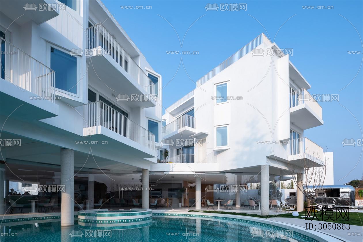 现代酒店民宿效果图下载（渲染图6）