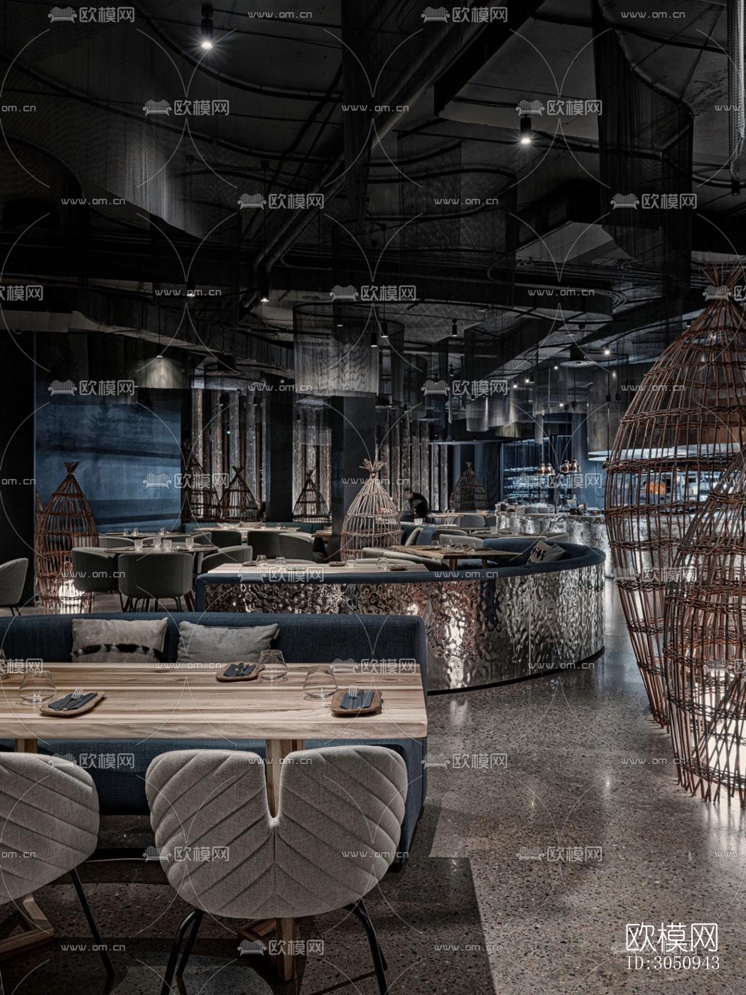 侘寂自助餐厅效果图下载（渲染图20）