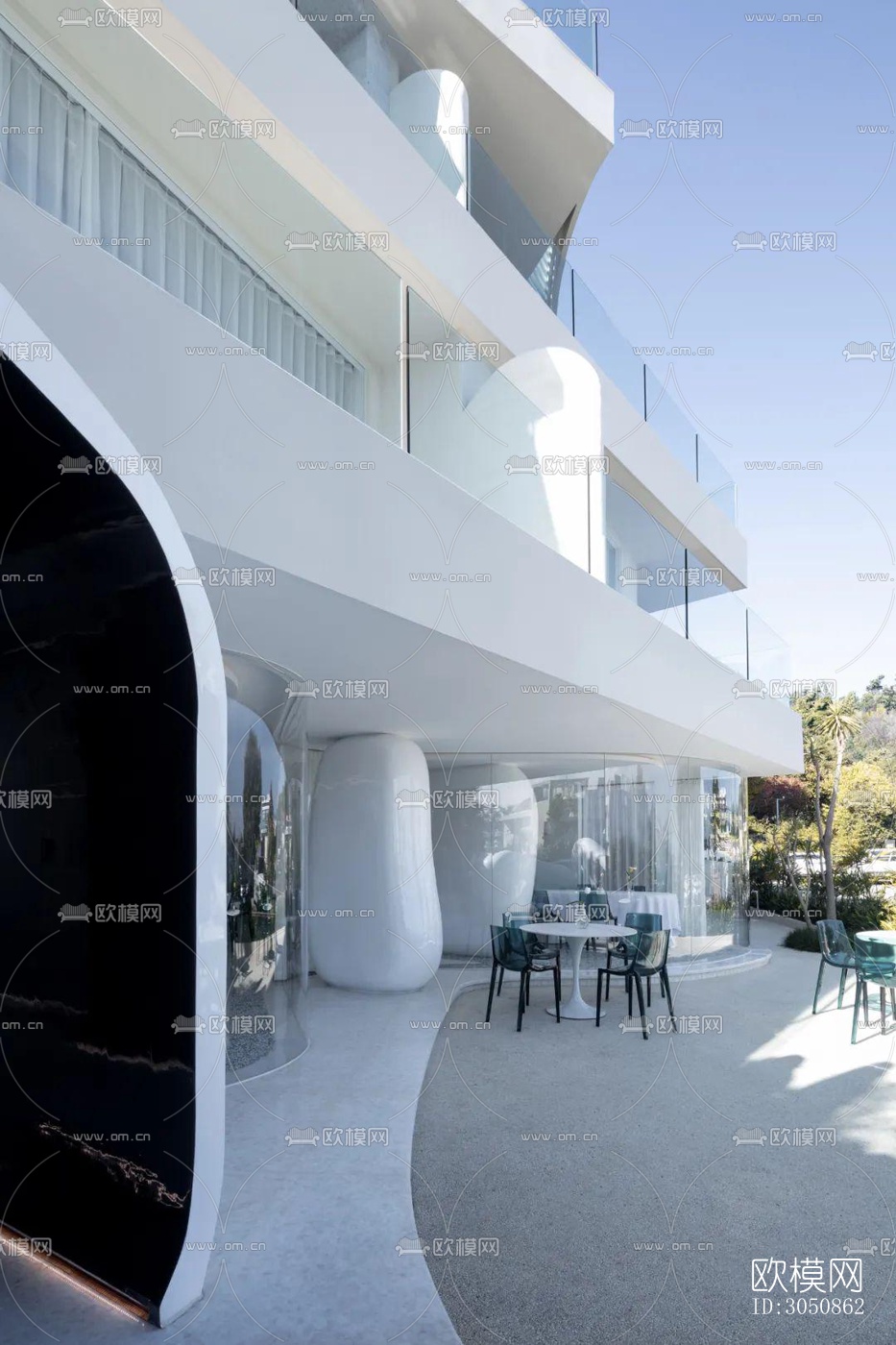 现代酒店民宿效果图下载（渲染图6）