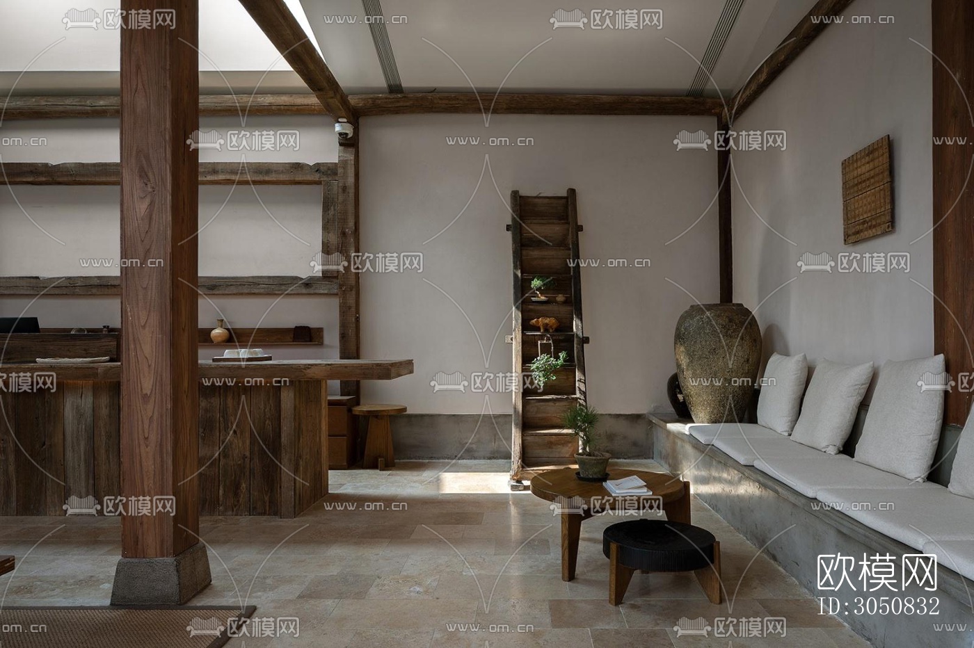 中式酒店民宿效果图下载（渲染图14）