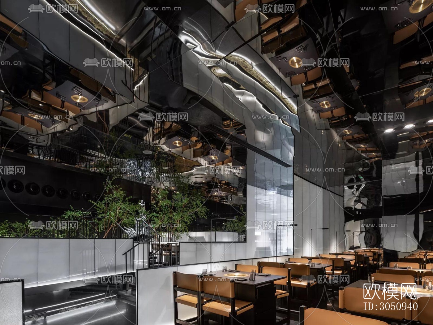 高级灰火锅烤肉效果图下载（渲染图1）