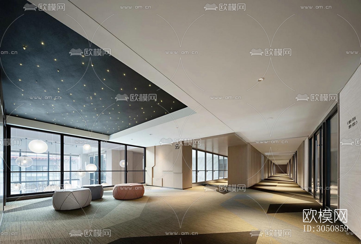 现代酒店民宿效果图下载（渲染图13）