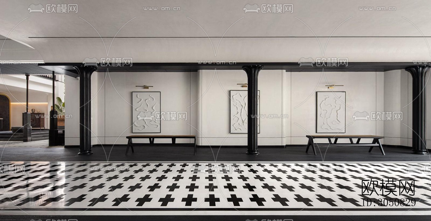 中古风酒店民宿效果图下载（渲染图9）