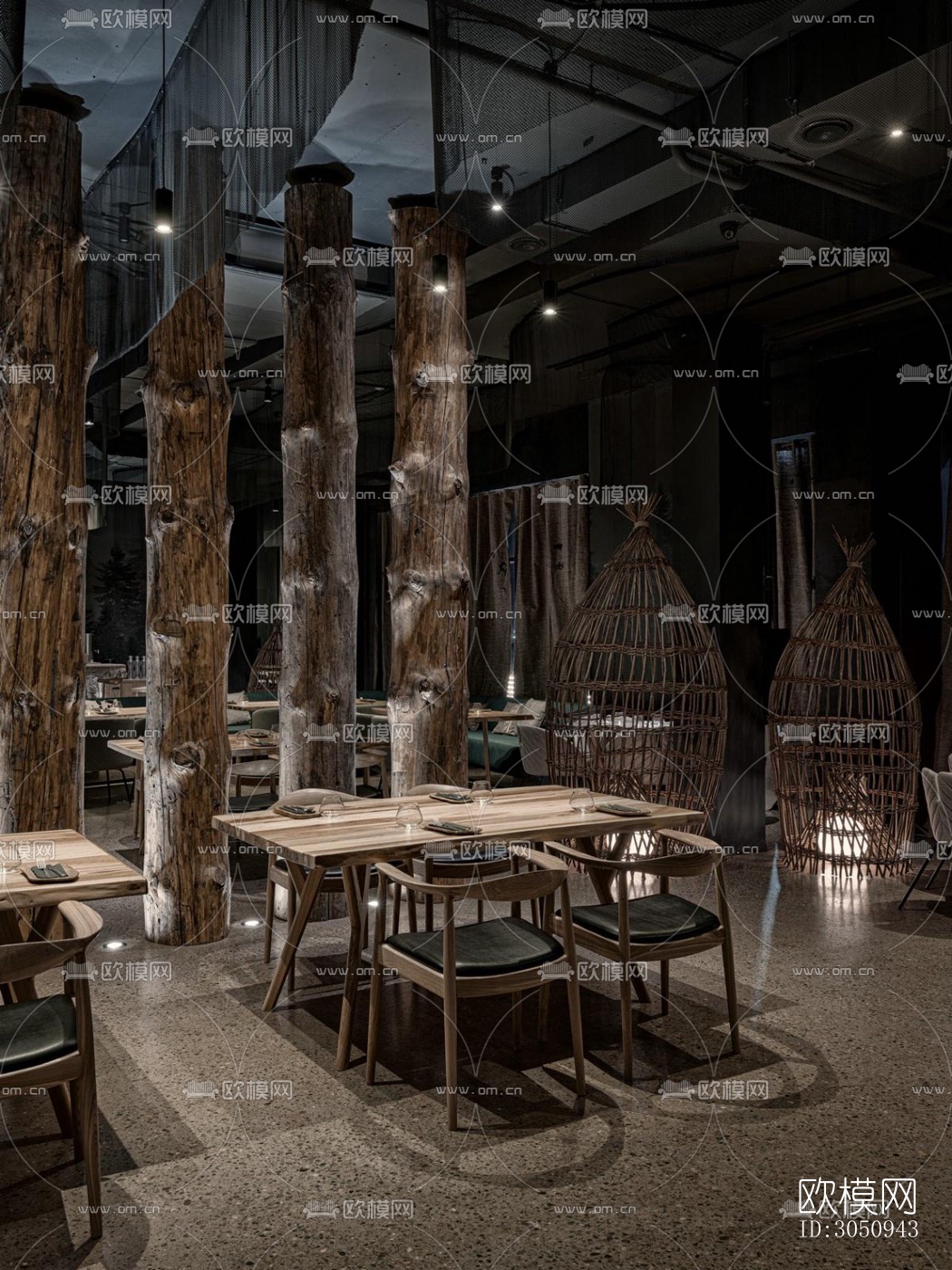 侘寂自助餐厅效果图下载（渲染图10）