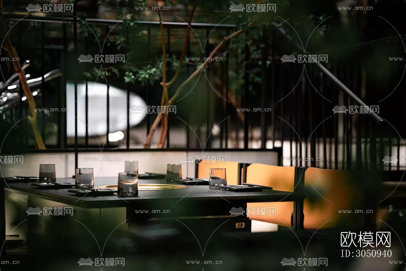 高级灰火锅烤肉效果图下载（渲染图13）