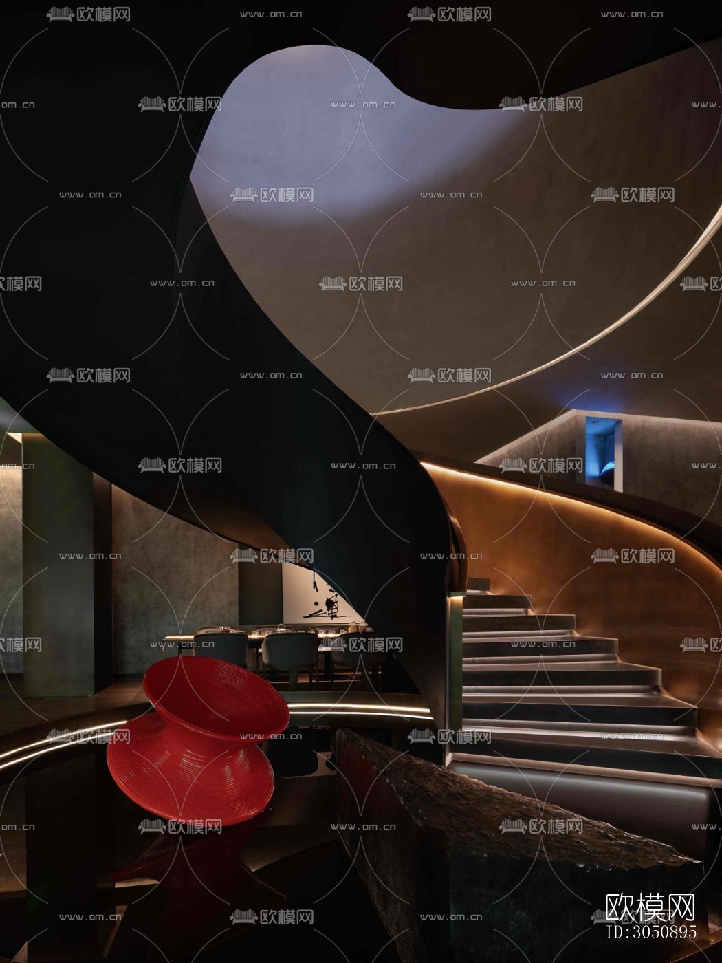 现代中餐厅效果图下载（渲染图9）