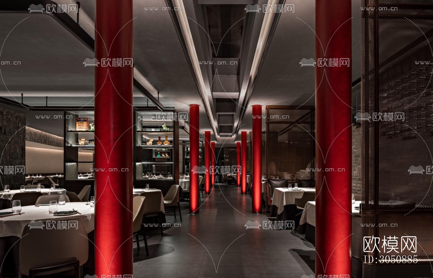 中式中餐厅效果图下载（渲染图14）