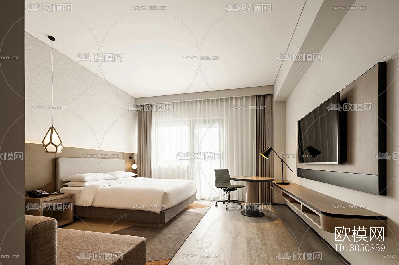 现代酒店民宿效果图下载（渲染图2）