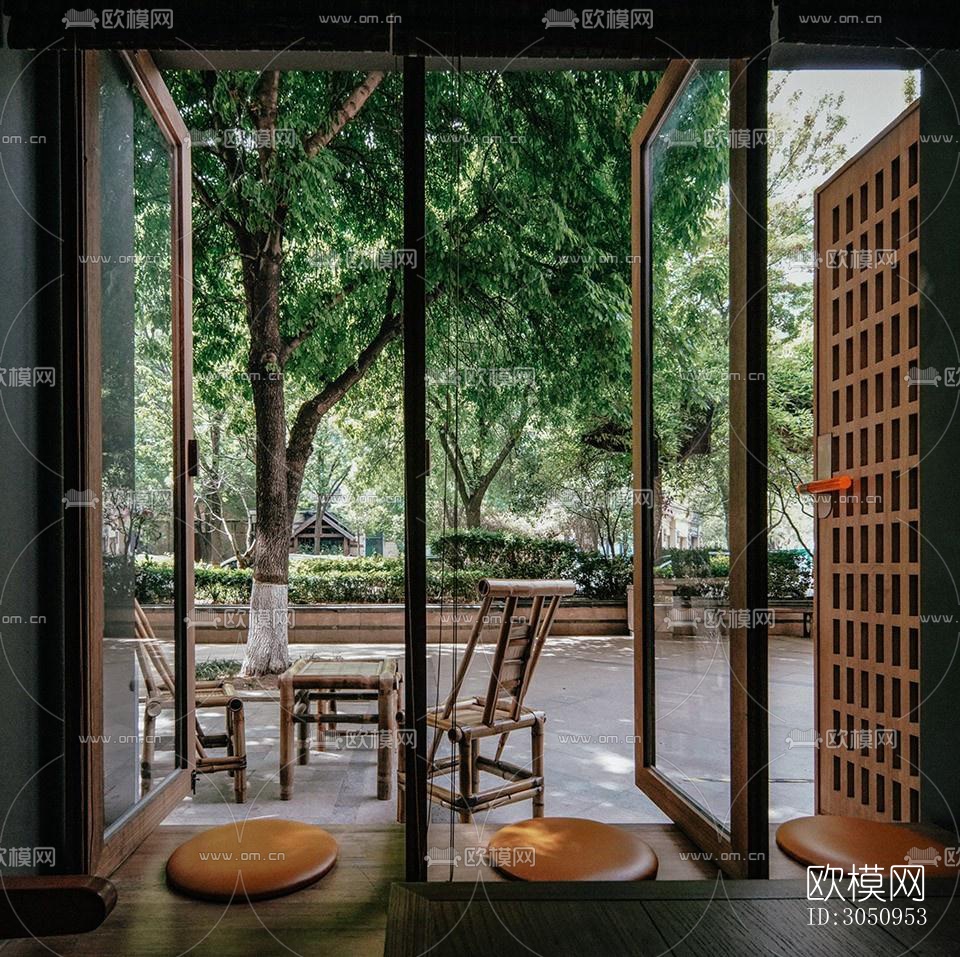 现代茶馆效果图下载（渲染图1）