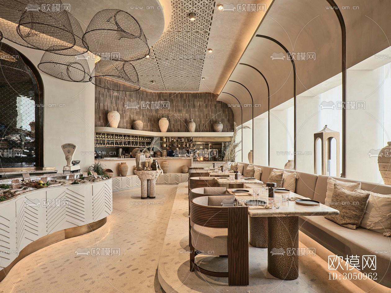 东南亚西餐厅效果图下载（渲染图3）
