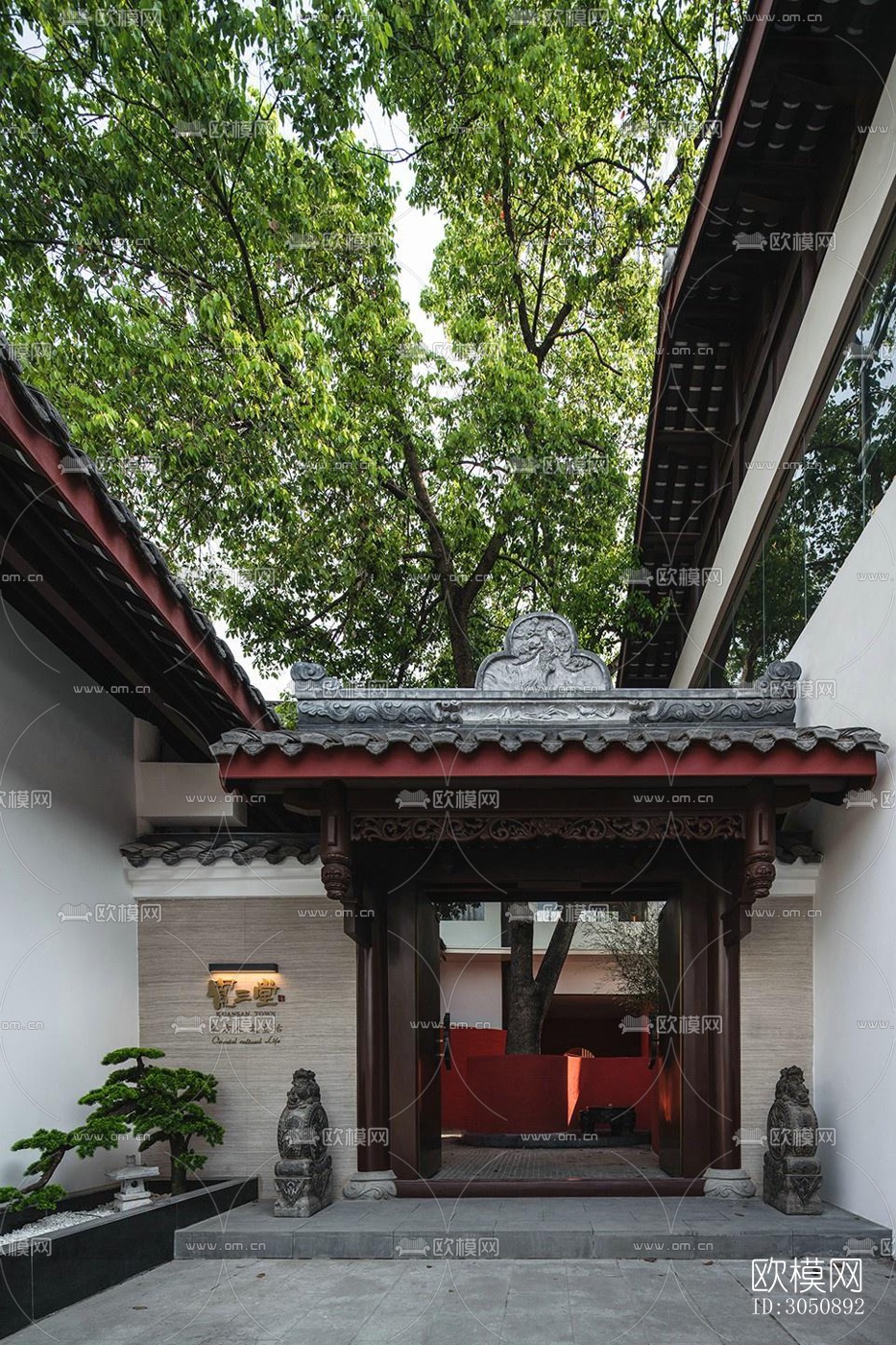 新中式中餐廳效果圖下載（渲染圖7）