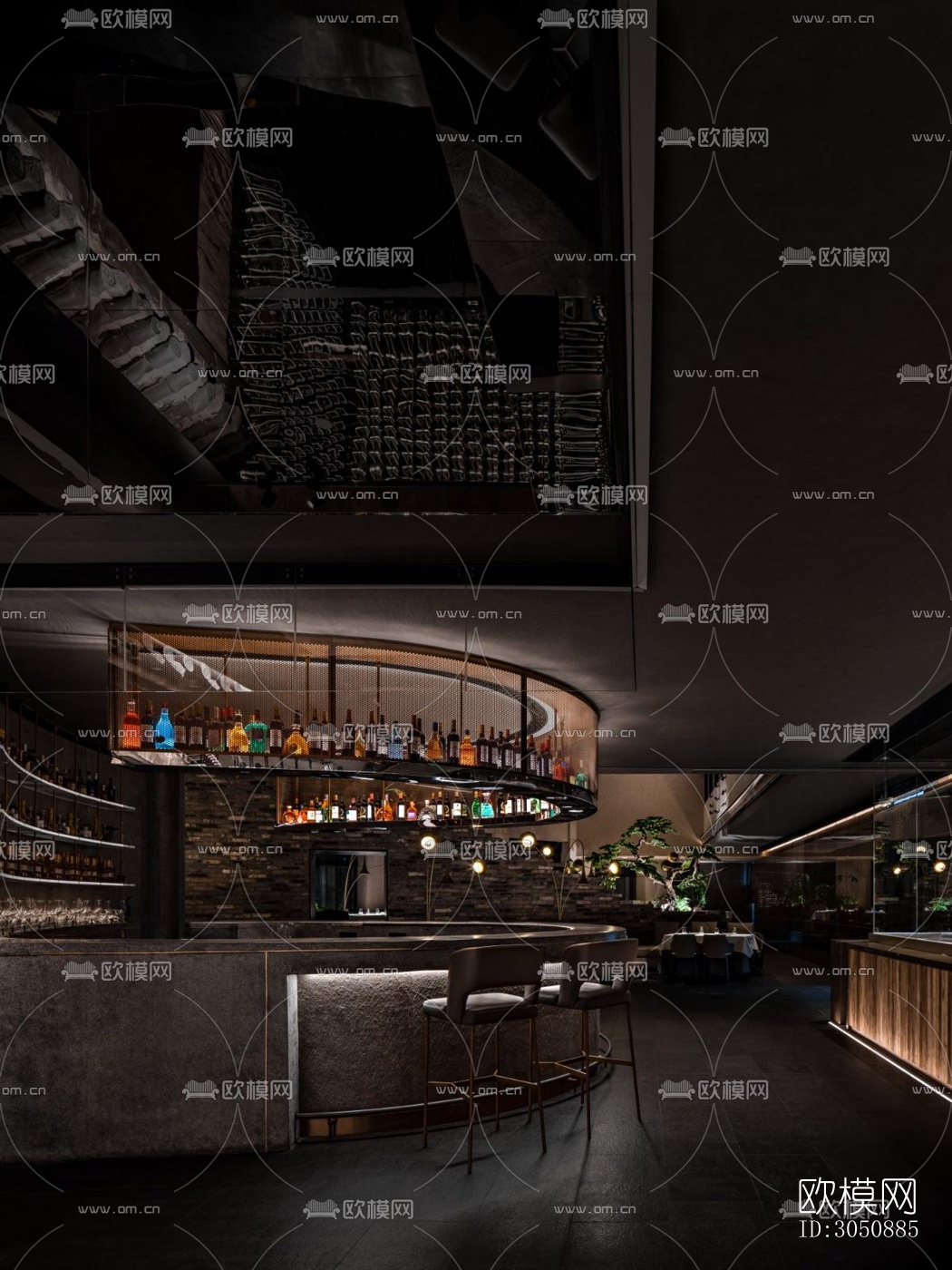 中式中餐厅效果图下载（渲染图8）