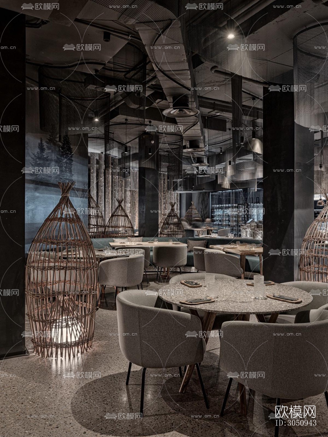 侘寂自助餐厅效果图下载（渲染图6）