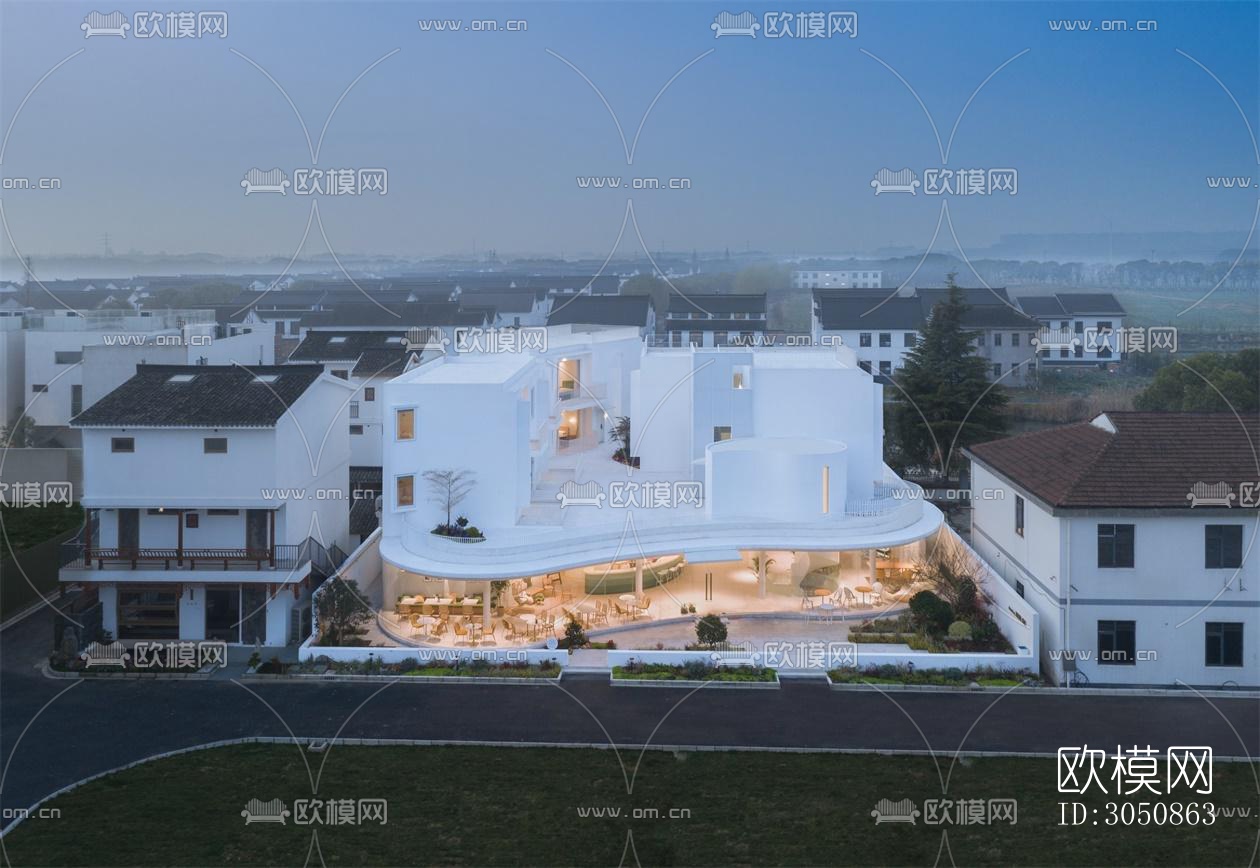 现代酒店民宿效果图下载（渲染图2）