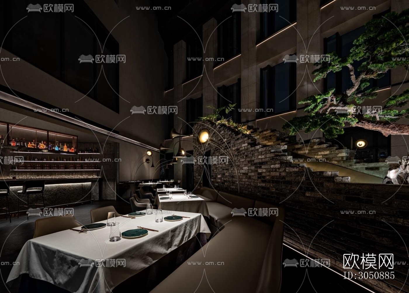 中式中餐厅效果图下载（渲染图12）