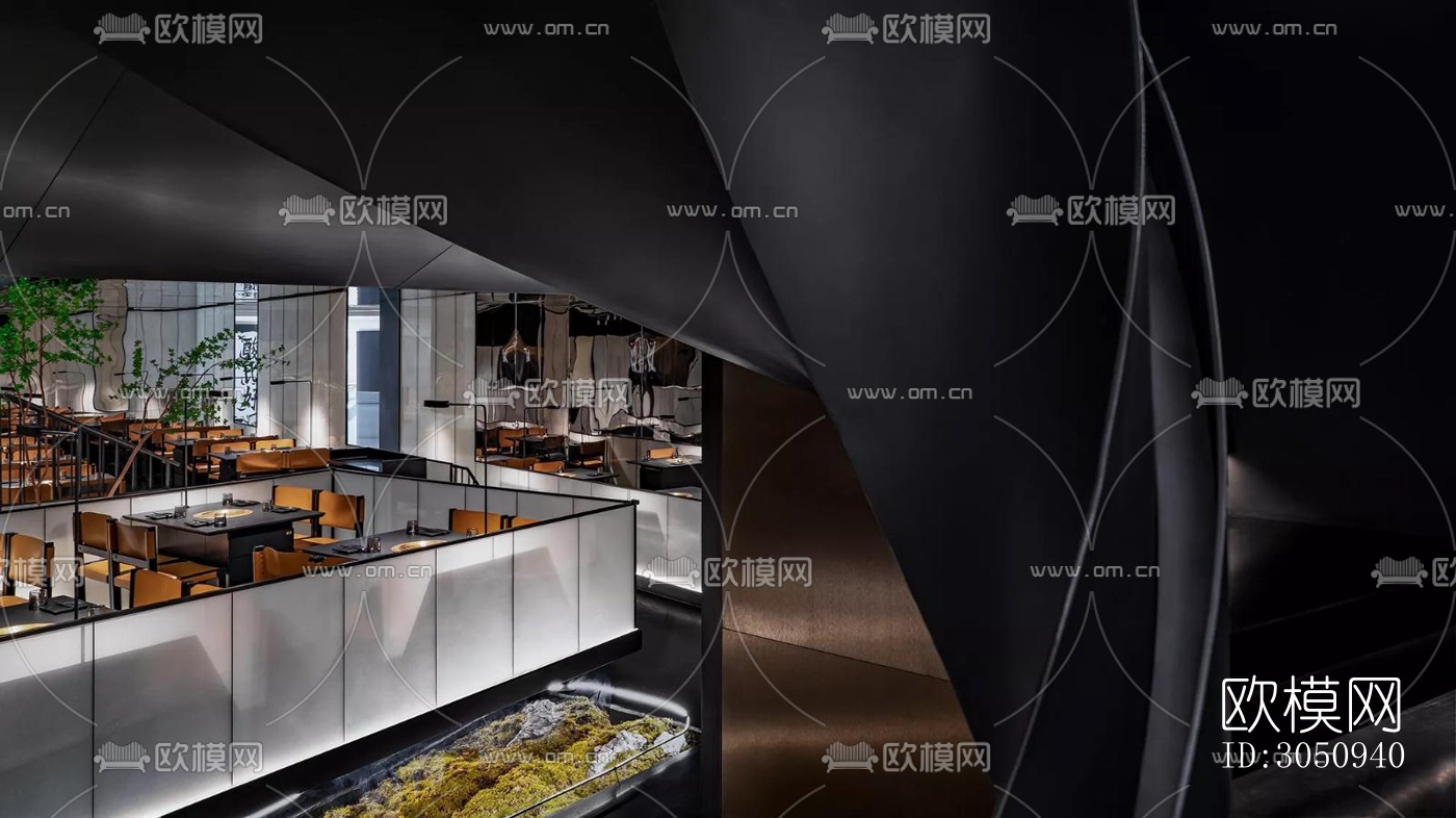 高级灰火锅烤肉效果图下载（渲染图15）