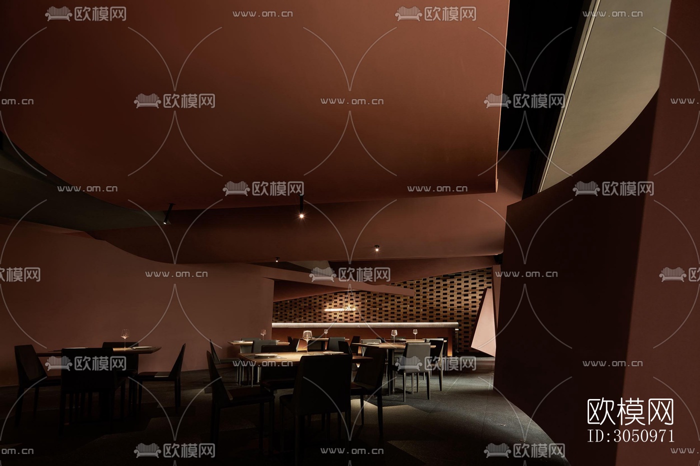 现代西餐厅效果图下载（渲染图5）