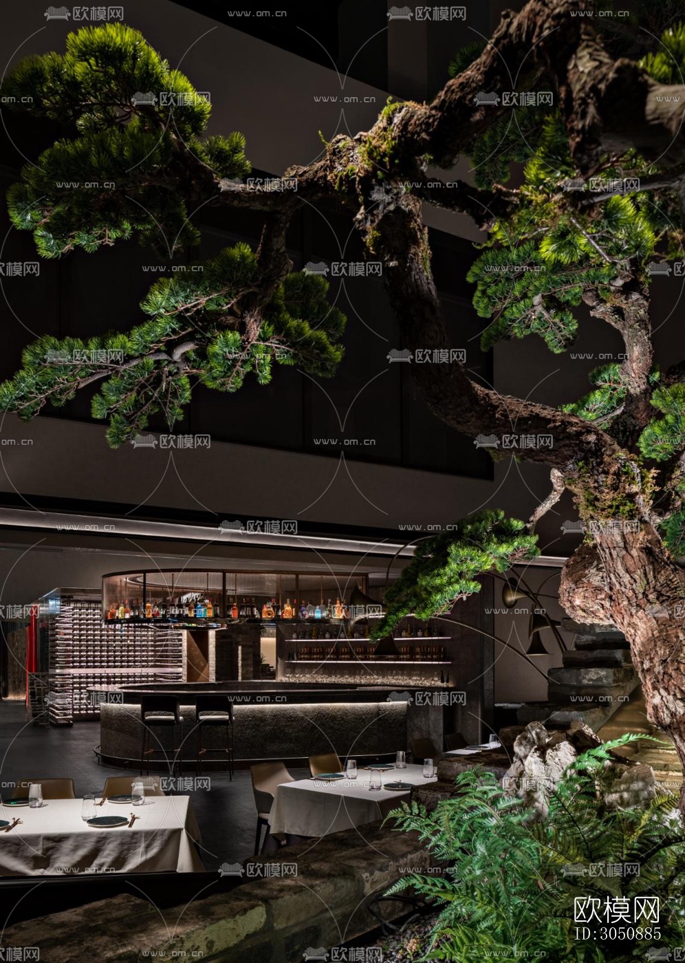 中式中餐厅效果图下载（渲染图3）