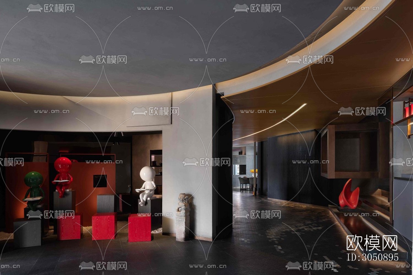 现代中餐厅效果图下载（渲染图3）