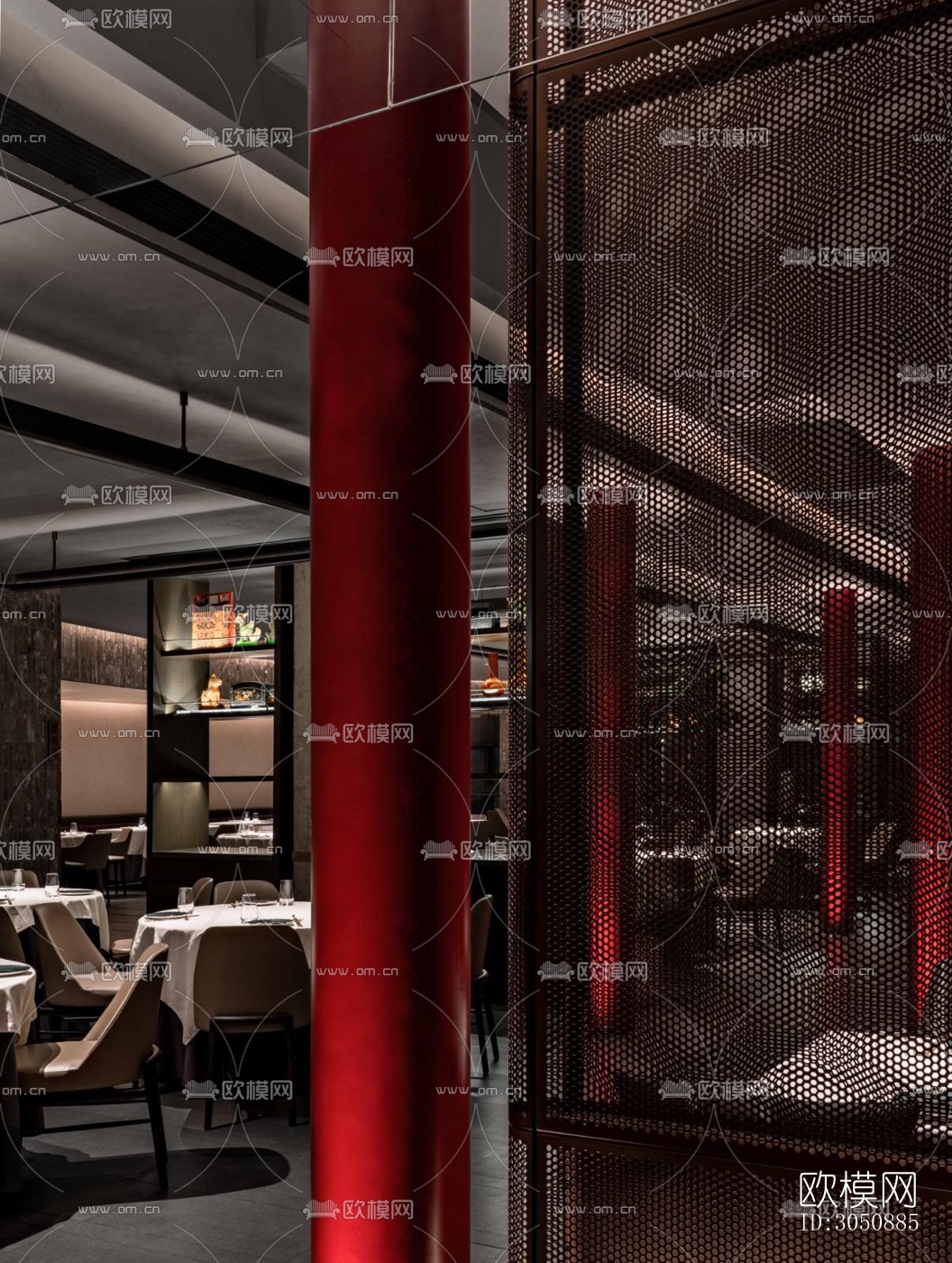 中式中餐厅效果图下载（渲染图1）