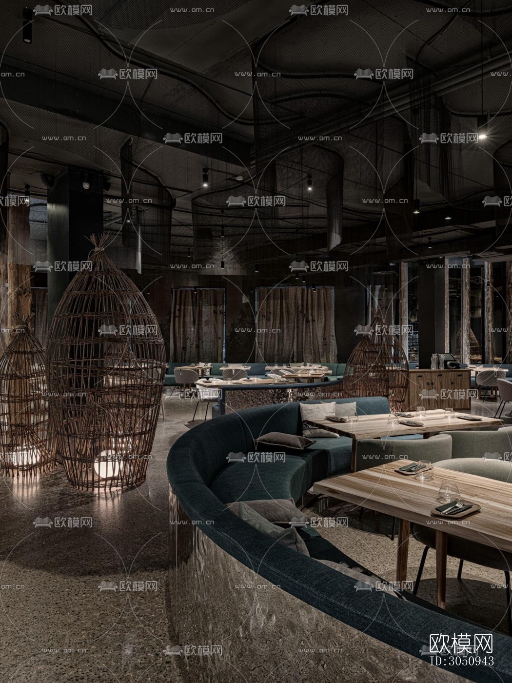 侘寂自助餐厅效果图下载（渲染图14）