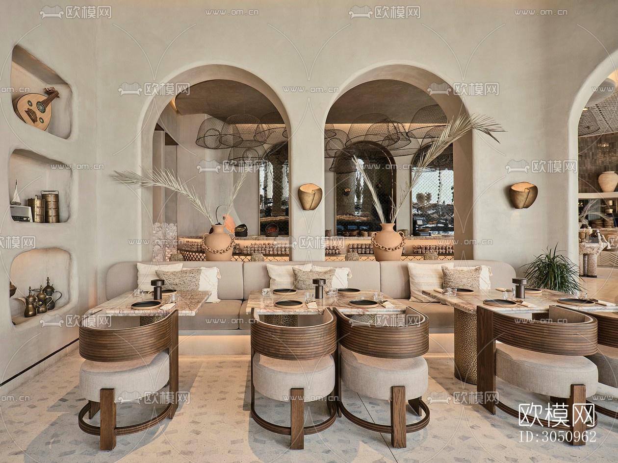 东南亚西餐厅效果图下载（渲染图5）