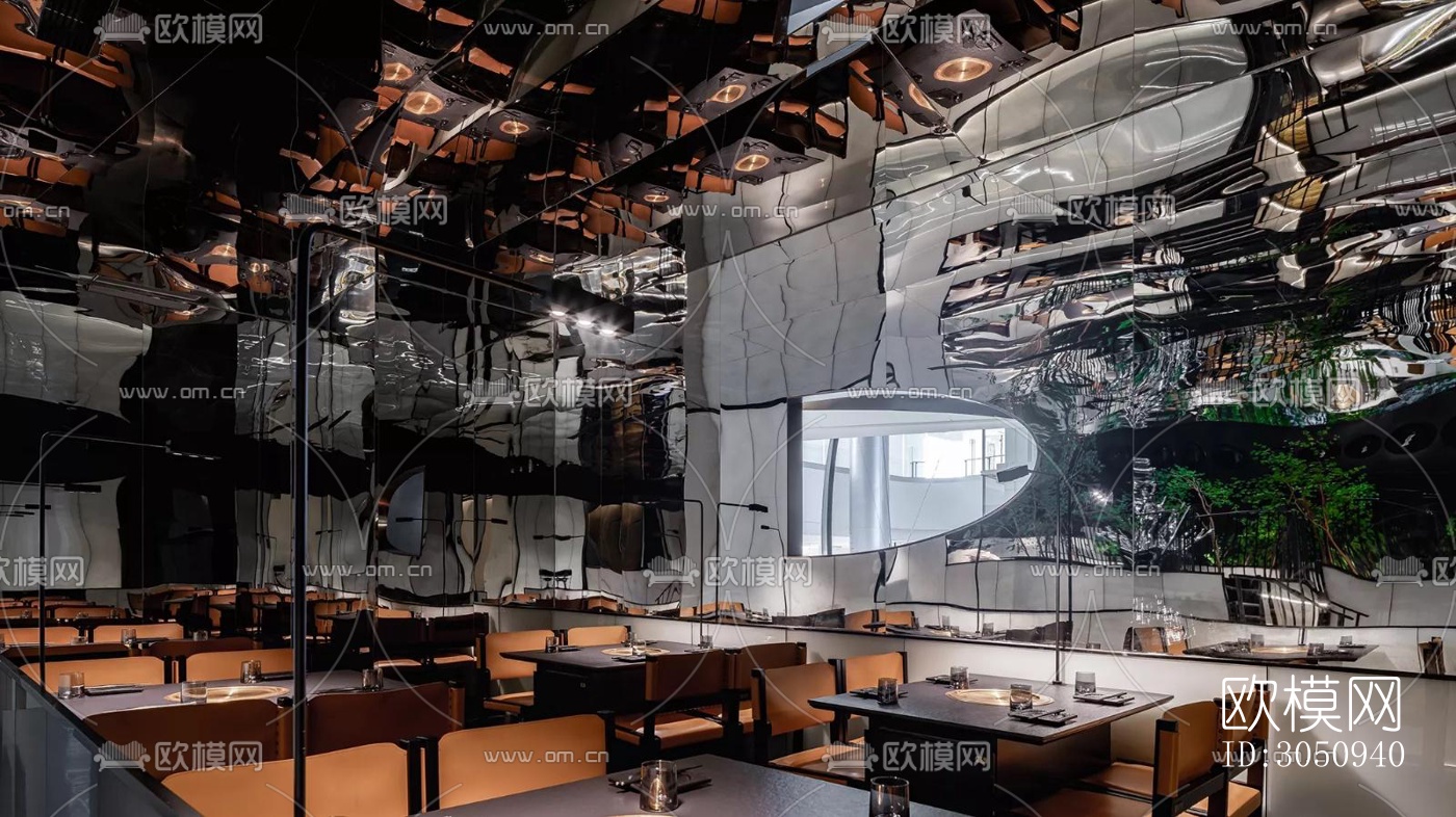 高级灰火锅烤肉效果图下载（渲染图10）