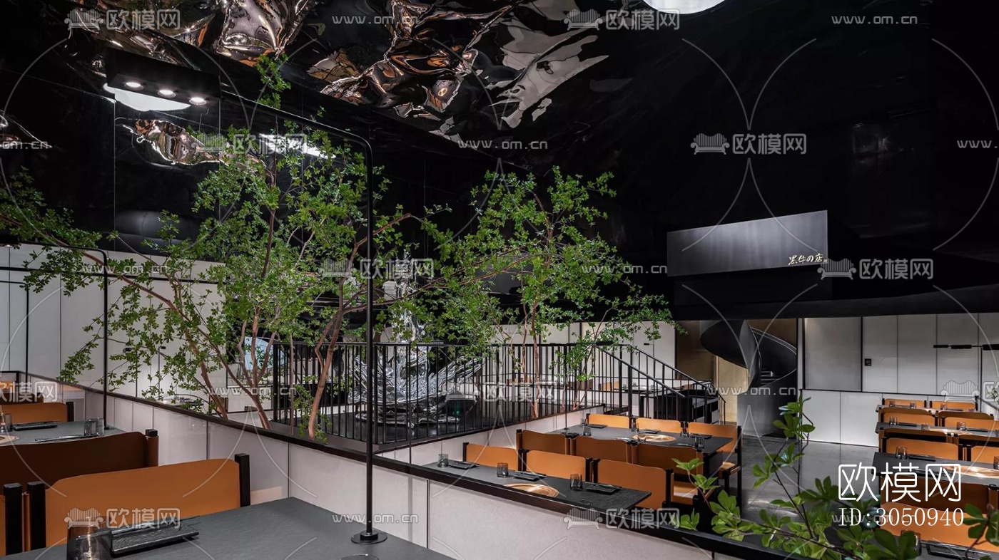 高级灰火锅烤肉效果图下载（渲染图8）