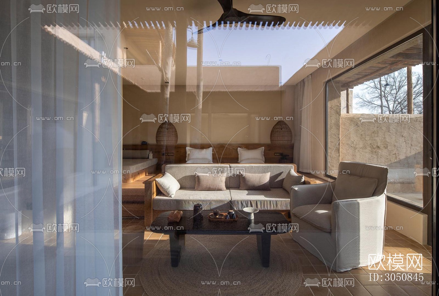 侘寂酒店民宿效果图下载（渲染图7）