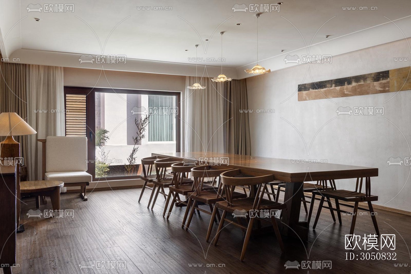 中式酒店民宿效果图下载（渲染图10）