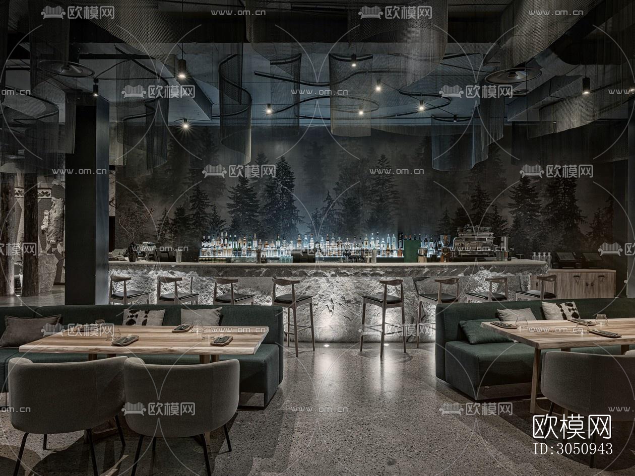 侘寂自助餐厅效果图下载（渲染图4）