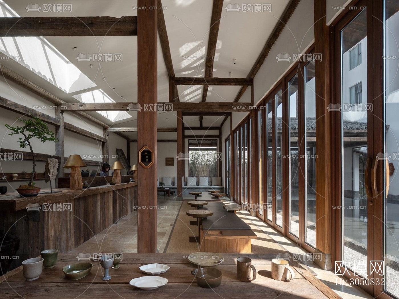 中式酒店民宿效果图下载（渲染图2）