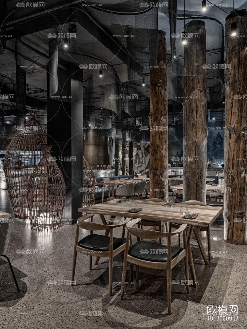 侘寂自助餐厅效果图下载（渲染图15）